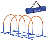 PawHut Agility Set voor Honden – 4 Bogen met Draagtas